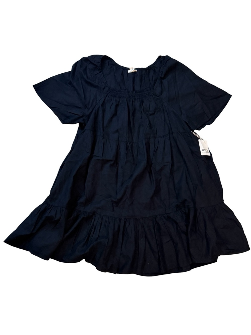 a.n.a Black Tiered Puff-Sleeve Mini Dress - Picture 3 of 3